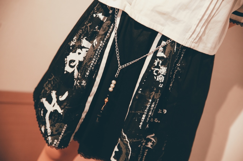 Jillpunk芥川龍之介 二次コン 文豪羅生門 人間不信 漢字柄 ダブルブレスト JKセーラー服 蝶ネクタイ付き チャイナボタン半袖 水兵制服ドレス タッセル鎖チェーン付き ワンピース レディーズ おしゃれ 原宿 秋葉原 不良JK