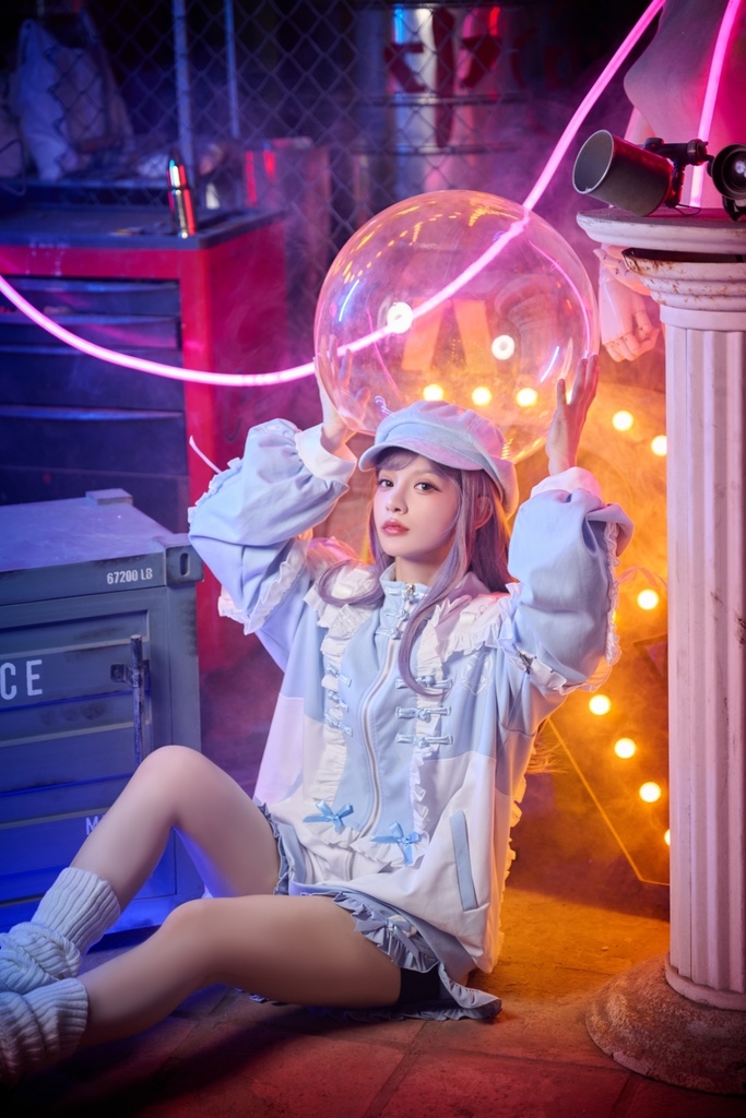 Jillpunk台湾刺青師hojia.desuneコラボ アニメ界隈 天使の処方箋 地雷系 水色系統 イラスト メンヘラ 派手カワ チャイナボタン リボン付き フリル ゆったり 長袖ジャケット 美少女 オリジナル 天使可愛い おしゃれ ファッション 原宿系