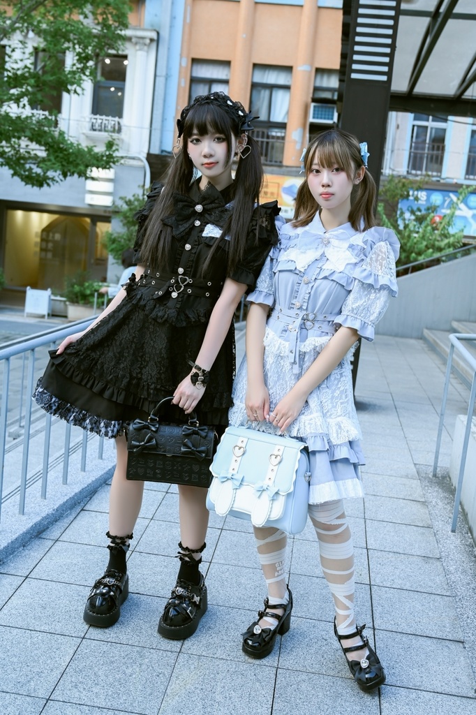 Jillpunk 量産型 天使界隈 ゴシックロリータ サイレント夢境 透け花レース 蝶ネクタイ ベルト付き フリル 肩出し 半袖ワンピース シャツドレス 姫系 可愛い おしゃれ ファッション萌え 秋葉原