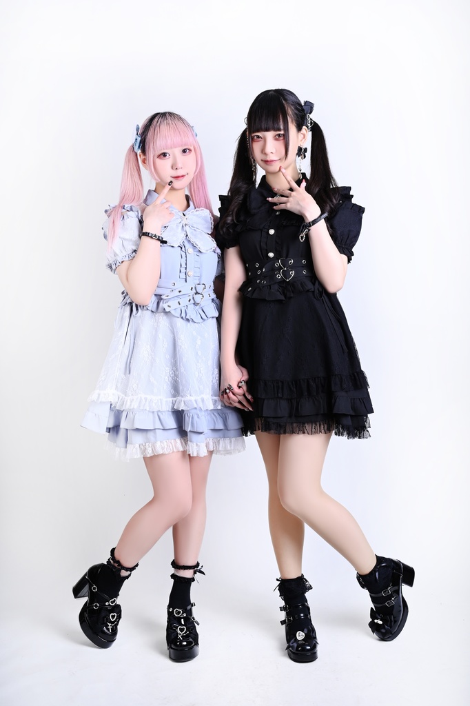 Jillpunk 量産型 天使界隈 ゴシックロリータ サイレント夢境 透け花レース 蝶ネクタイ ベルト付き フリル 肩出し 半袖ワンピース シャツドレス 姫系 可愛い おしゃれ ファッション萌え 秋葉原