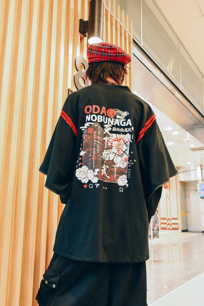 Jillpunk 和風モード 戦国武将物語 第六天魔王 織田信長 武将譚 家紋刺繡 取り除く可能袖 振袖現代甚平 和装ジャケット オリジナル メンズ レディー V系 カッコいい おしゃれ 男女兼用ファッション