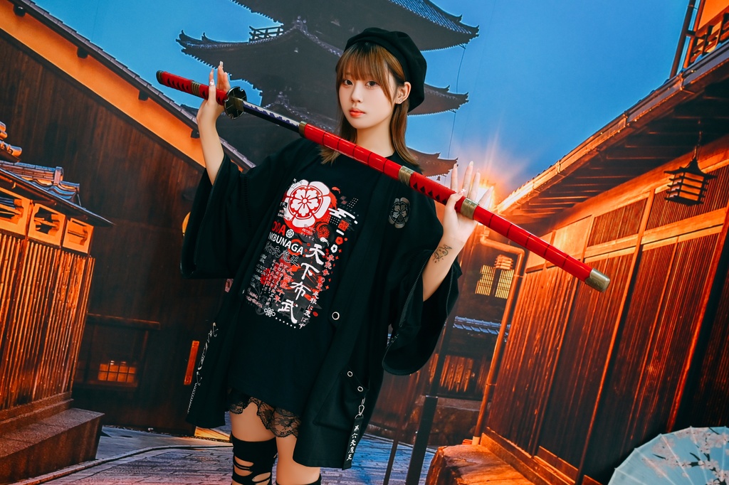 Jillpunk 和風モード 戦国武将物語 第六天魔王 織田信長 武将譚 家紋刺繡 取り除く可能袖 振袖現代甚平 和装ジャケット オリジナル メンズ レディー V系 カッコいい おしゃれ 男女兼用ファッション