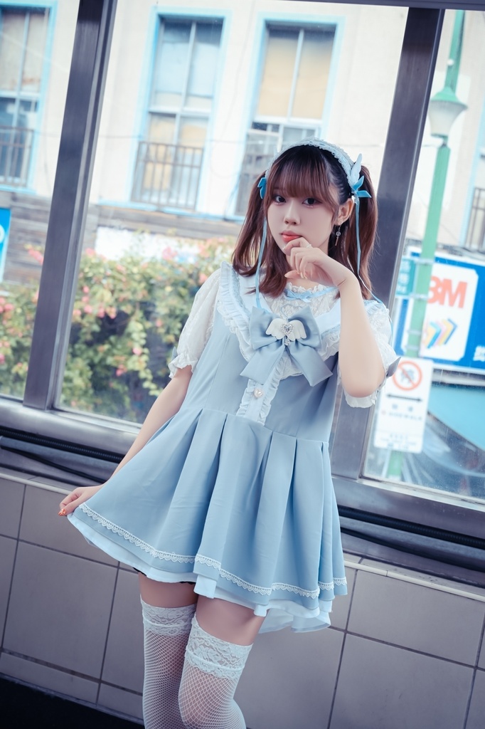 Jillpunk 量産型 地雷系 天使界隈 ロリータ 魔法少女 恋愛魔法使 蝶ネクタイ付き フリル 透けレース ハイネック 半袖セーラーワンピース シャツドレス オリジナル 姫系 可愛い おしゃれ ファッション萌え 秋葉原
