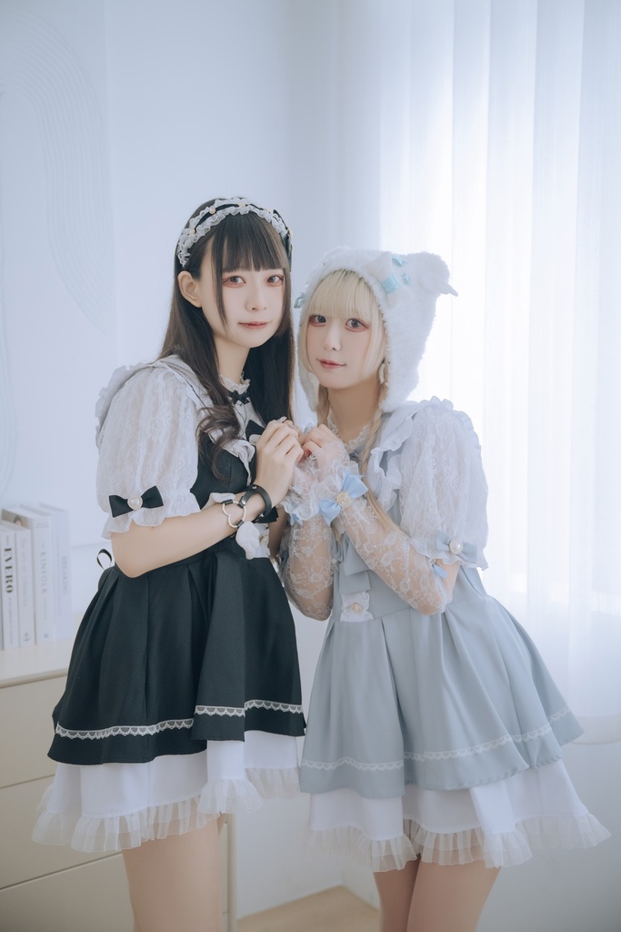 Jillpunk 量産型 地雷系 天使界隈 ロリータ 魔法少女 恋愛魔法使 蝶ネクタイ付き フリル 透けレース ハイネック 半袖セーラーワンピース シャツドレス オリジナル 姫系 可愛い おしゃれ ファッション萌え 秋葉原