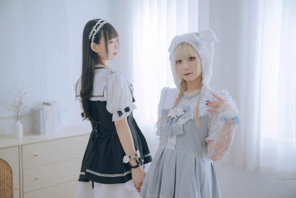 Jillpunk 量産型 地雷系 天使界隈 ロリータ 魔法少女 恋愛魔法使 蝶ネクタイ付き フリル 透けレース ハイネック 半袖セーラーワンピース シャツドレス オリジナル 姫系 可愛い おしゃれ ファッション萌え 秋葉原