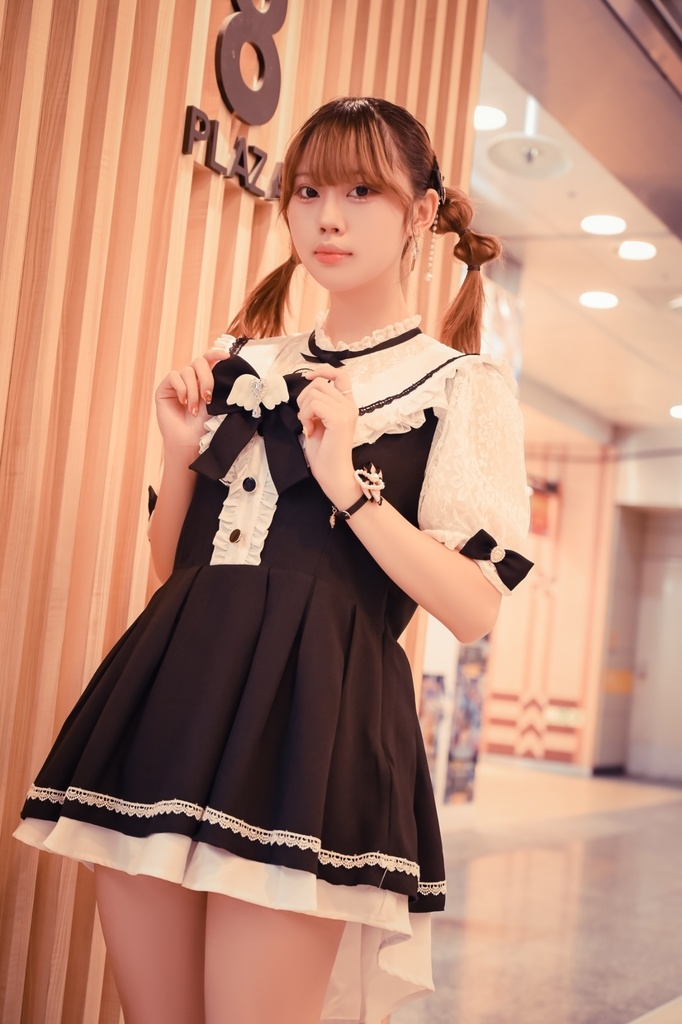 Jillpunk 量産型 地雷系 天使界隈 ロリータ 魔法少女 恋愛魔法使 蝶ネクタイ付き フリル 透けレース ハイネック 半袖セーラーワンピース シャツドレス オリジナル 姫系 可愛い おしゃれ ファッション萌え 秋葉原