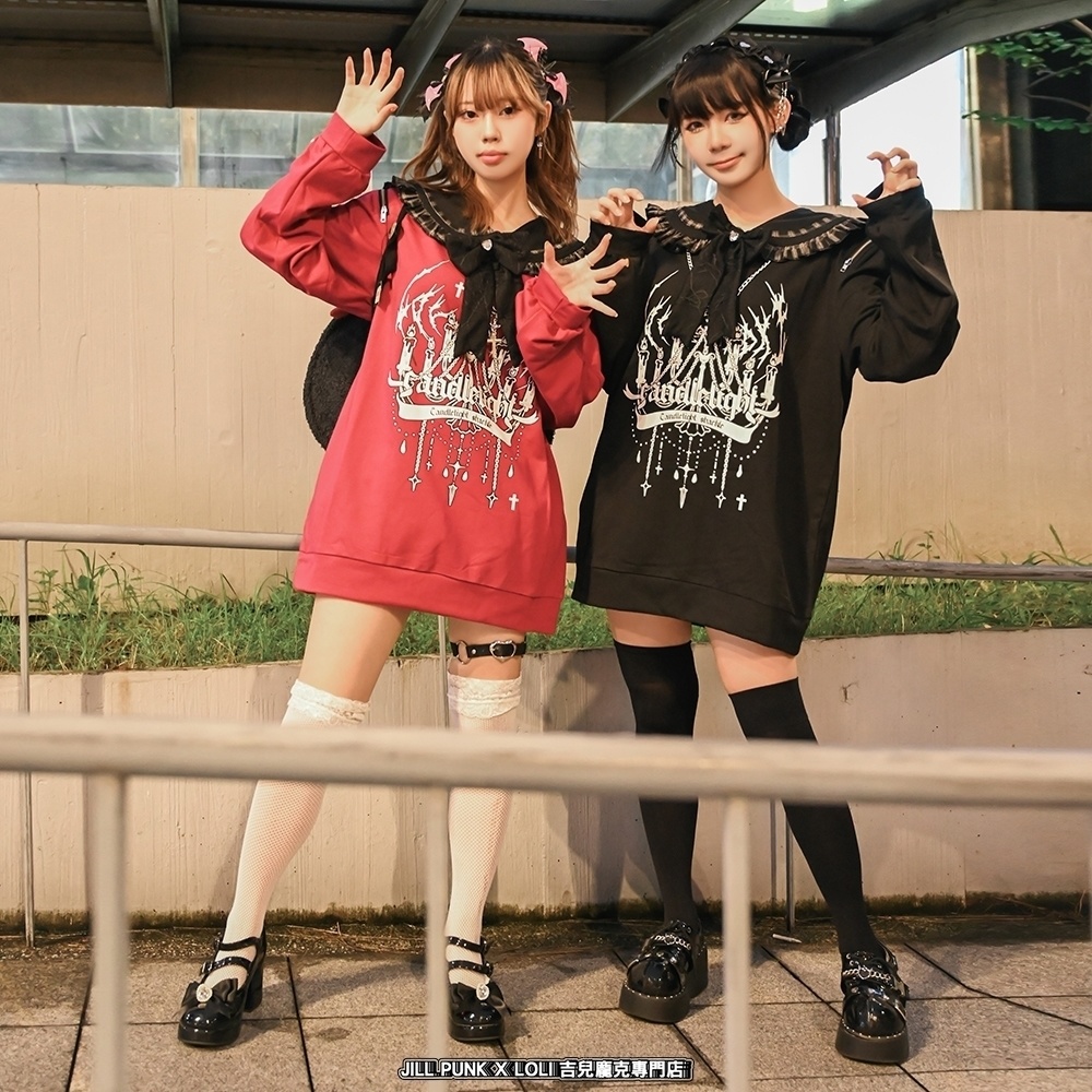 Jillpunk 和洋折衷 ヤンキーJK ゴシック ブリティッシュ系 シャンデリア晩宴 地雷系 タータン柄 取り外し可能なカラー 蝶ネクタイ付き 飾りチャック セーラー服 長袖カットソー 男女兼用 オリジナル メンズ レディー 男女兼用ファッション