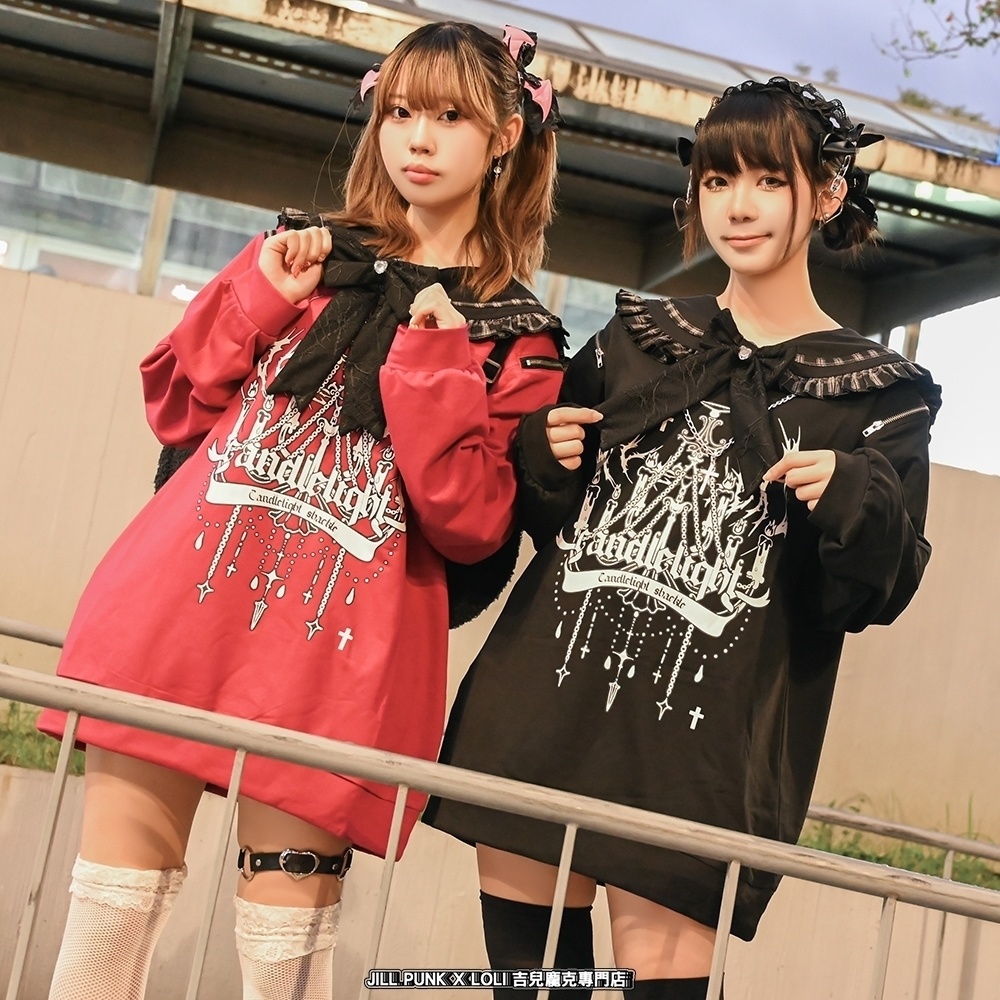 Jillpunk 和洋折衷 ヤンキーJK ゴシック ブリティッシュ系 シャンデリア晩宴 地雷系 タータン柄 取り外し可能なカラー 蝶ネクタイ付き 飾りチャック セーラー服 長袖カットソー 男女兼用 オリジナル メンズ レディー 男女兼用ファッション