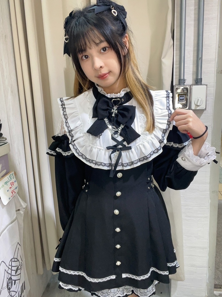 Jillpunk 量産型 地雷系 天使界隈 ロリータ 着せ替え人形 蝶ネクタイ付き フリル 透けレース 長袖 セーラーワンピース シャツドレス ショーパンセット オリジナル 姫系 可愛い おしゃれ ファッション萌え 秋葉原