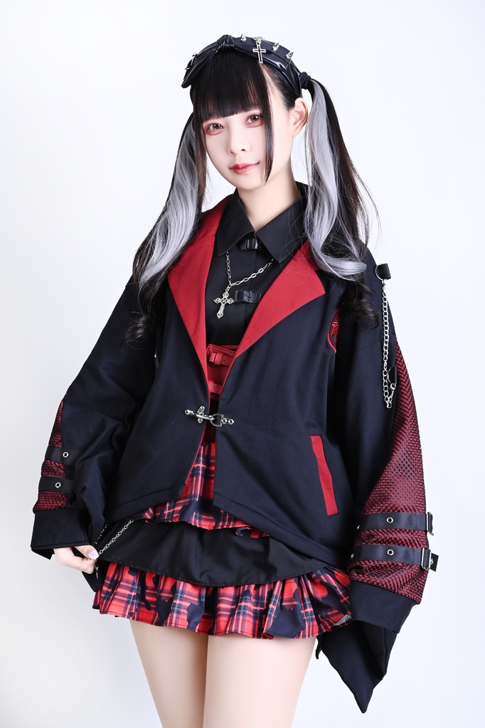 Jillpunk 和風モード 戦国武将物語 牛若丸源義經 武将譚 家紋刺繡 スーツ襟 和洋折衷 振袖現代羽織 和装ジャケット オリジナル メンズ レディー V系 カッコいい おしゃれ 男女兼用ファッション