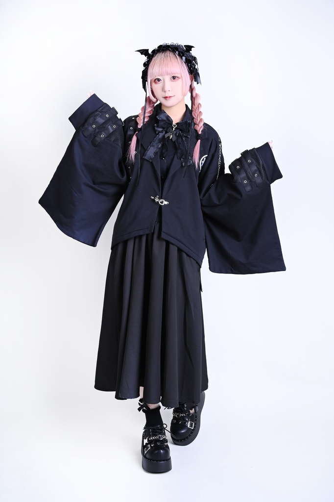 Jillpunk 和風モード 戦国武将物語 牛若丸源義經 武将譚 家紋刺繡 スーツ襟 和洋折衷 振袖現代羽織 和装ジャケット オリジナル メンズ レディー V系 カッコいい おしゃれ 男女兼用ファッション