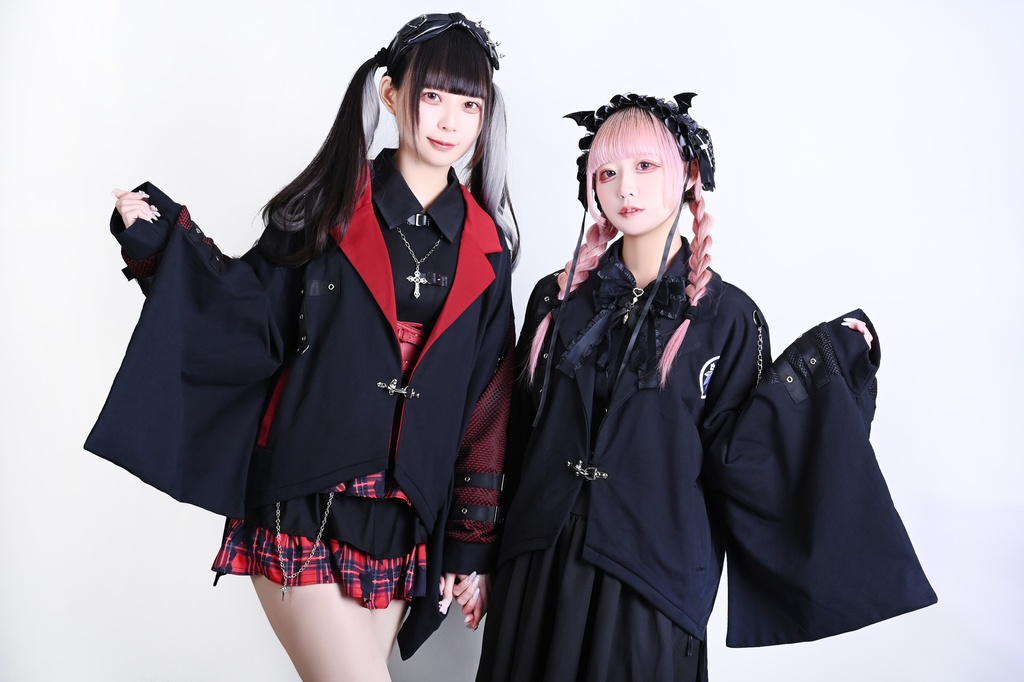 Jillpunk 和風モード 戦国武将物語 牛若丸源義經 武将譚 家紋刺繡 スーツ襟 和洋折衷 振袖現代羽織 和装ジャケット オリジナル メンズ レディー V系 カッコいい おしゃれ 男女兼用ファッション