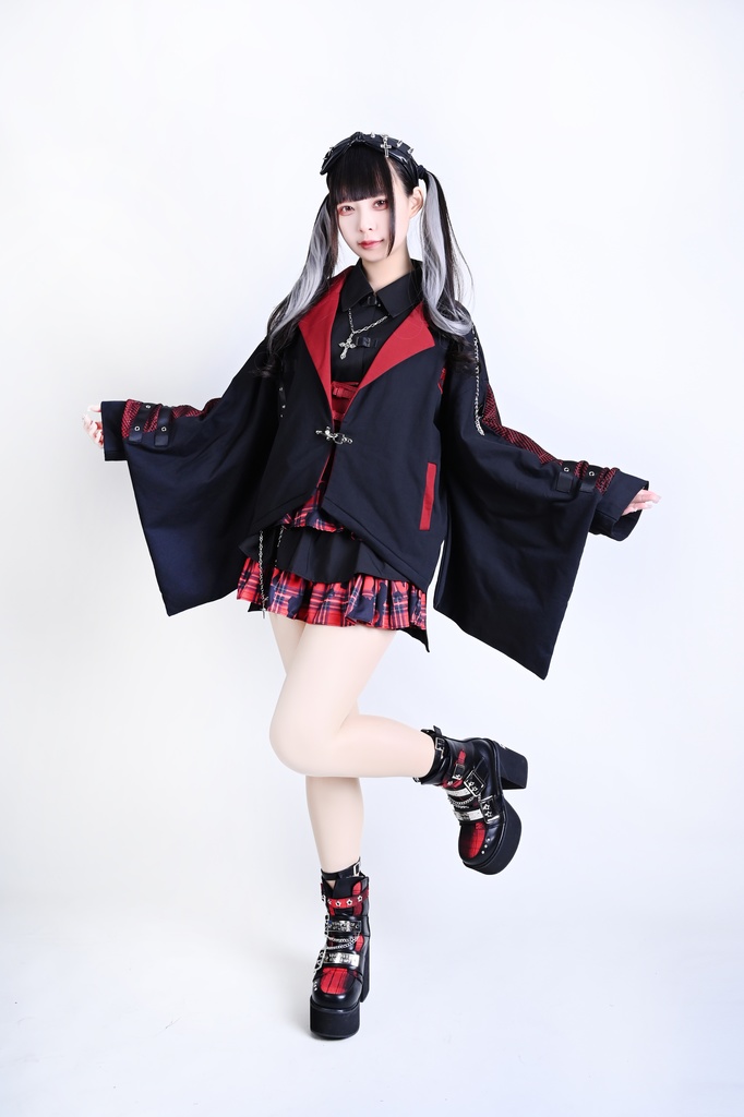 Jillpunk 和風モード 戦国武将物語 牛若丸源義經 武将譚 家紋刺繡 スーツ襟 和洋折衷 振袖現代羽織 和装ジャケット オリジナル メンズ レディー V系 カッコいい おしゃれ 男女兼用ファッション