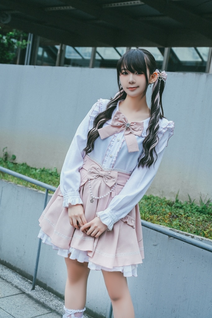 Jillpunk 量産型 茶会願い 地雷系 水色系統 ロリータ 蝶ネクタイ付き フリル セーラー服 リボン 長袖シャツ イミテーションパール ビーズハイウェスト ショートスカート オリジナル 姫系 可愛い おしゃれ ファッション萌え 秋葉原