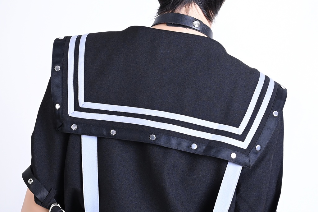 Jillpunk 和洋折衷 正太王子風 夢かわ ロマン航行 ネクタイ ベルト付き 2WAY着こなし セーラートップス 取り外し可能なスカート ショーパンセット 男女兼用 オリジナル メンズ レディー おしゃれ 男女兼用ファッション