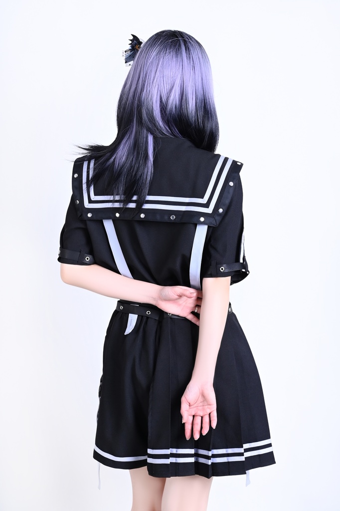 Jillpunk 和洋折衷 正太王子風 夢かわ ロマン航行 ネクタイ ベルト付き 2WAY着こなし セーラートップス 取り外し可能なスカート ショーパンセット 男女兼用 オリジナル メンズ レディー おしゃれ 男女兼用ファッション