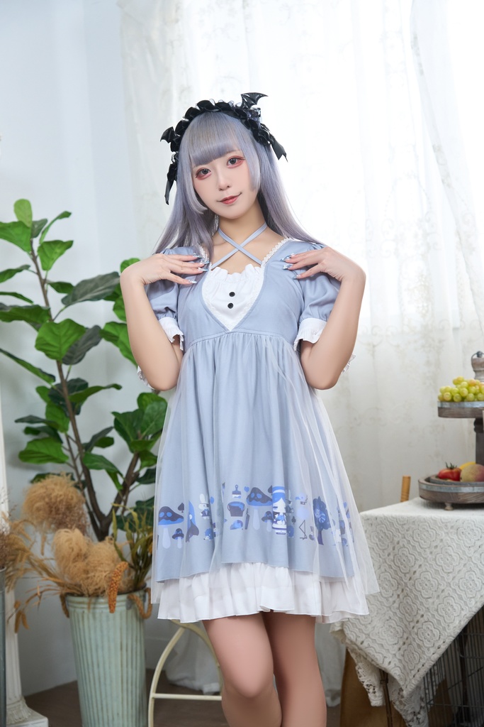 Jillpunk 量産型 ゆめかわ ゴシックロリータ 堕夢アリス フリル リボン付き メイド服 取り外し可能なセーラーカラー 半袖ワンピースドレス エプロン2点セット オリジナル 姫系 可愛い おしゃれ ファッション萌え 秋葉原