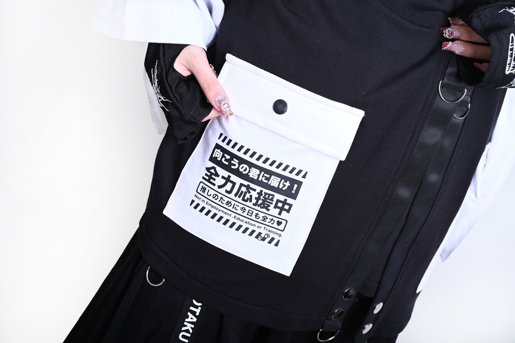 Jillpunk可愛い お宅界隈 アニメ ニ次コン 戦闘ネコ NEET 自宅警備員 刺繡入り Dリング付き カーゴポケット 着物袖現代羽織 和装ジャケット オリジナル メンズ レディーズ おしゃれ 男女兼用 ファッション 秋葉系