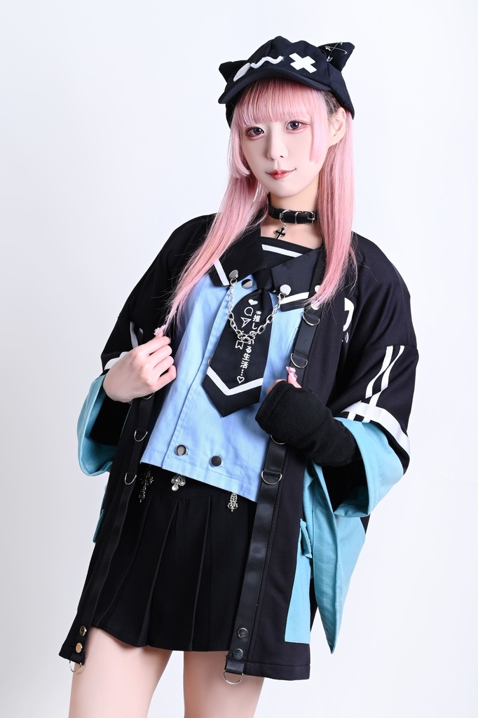 Jillpunk可愛い お宅界隈 アニメ ニ次コン 戦闘ネコ NEET 自宅警備員 刺繡入り Dリング付き カーゴポケット 着物袖現代羽織 和装ジャケット オリジナル メンズ レディーズ おしゃれ 男女兼用 ファッション 秋葉系