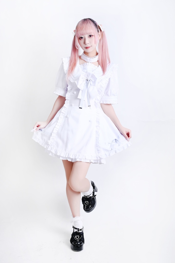 Jillpunk 量産型 天使界隈 あざと可愛い ロマンスプロローグ ロリータ 蝶ネクタイ チョーカー付き ダブルブレスト セーラー服 チェック柄 半袖ワンピース&ショーパン セット オリジナル 地雷系 おしゃれ 秋葉原