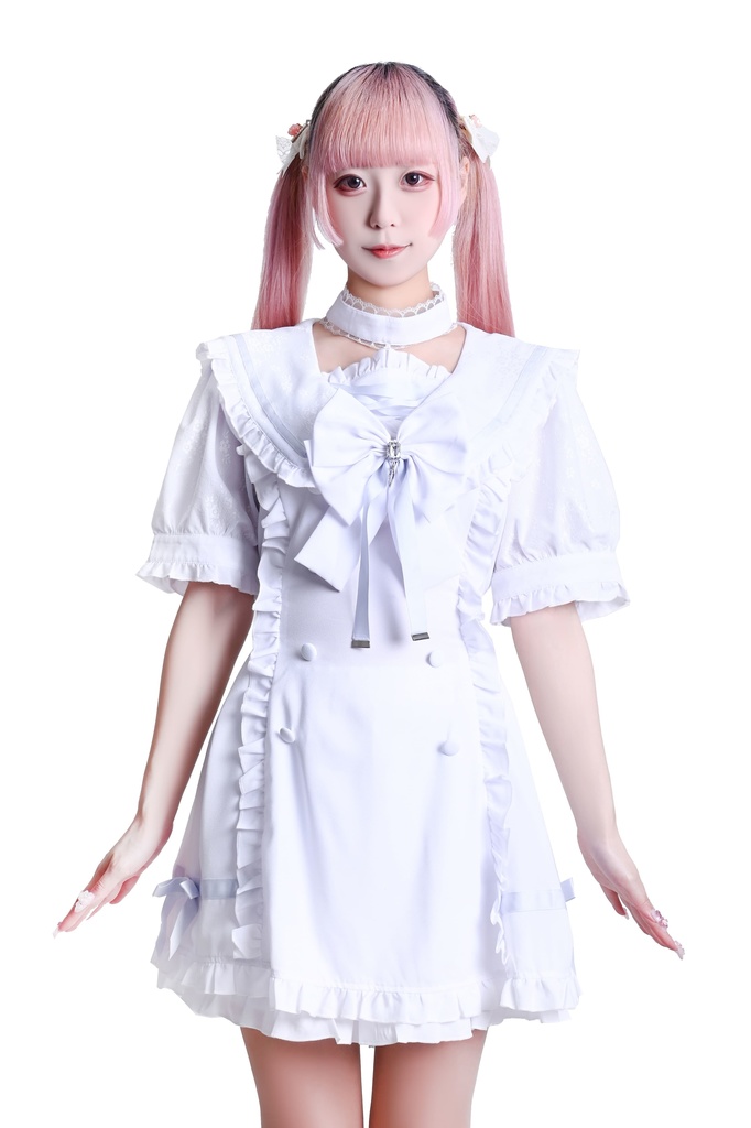 Jillpunk 量産型 天使界隈 あざと可愛い ロマンスプロローグ ロリータ 蝶ネクタイ チョーカー付き ダブルブレスト セーラー服 チェック柄 半袖ワンピース&ショーパン セット オリジナル 地雷系 おしゃれ 秋葉原