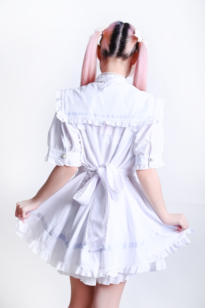 Jillpunk 量産型 天使界隈 あざと可愛い ロマンスプロローグ ロリータ 蝶ネクタイ チョーカー付き ダブルブレスト セーラー服 チェック柄 半袖ワンピース&ショーパン セット オリジナル 地雷系 おしゃれ 秋葉原