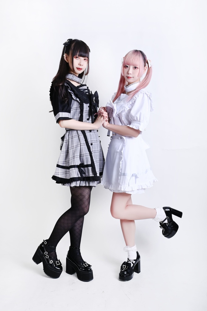 Jillpunk 量産型 天使界隈 あざと可愛い ロマンスプロローグ ロリータ 蝶ネクタイ チョーカー付き ダブルブレスト セーラー服 チェック柄 半袖ワンピース&ショーパン セット オリジナル 地雷系 おしゃれ 秋葉原