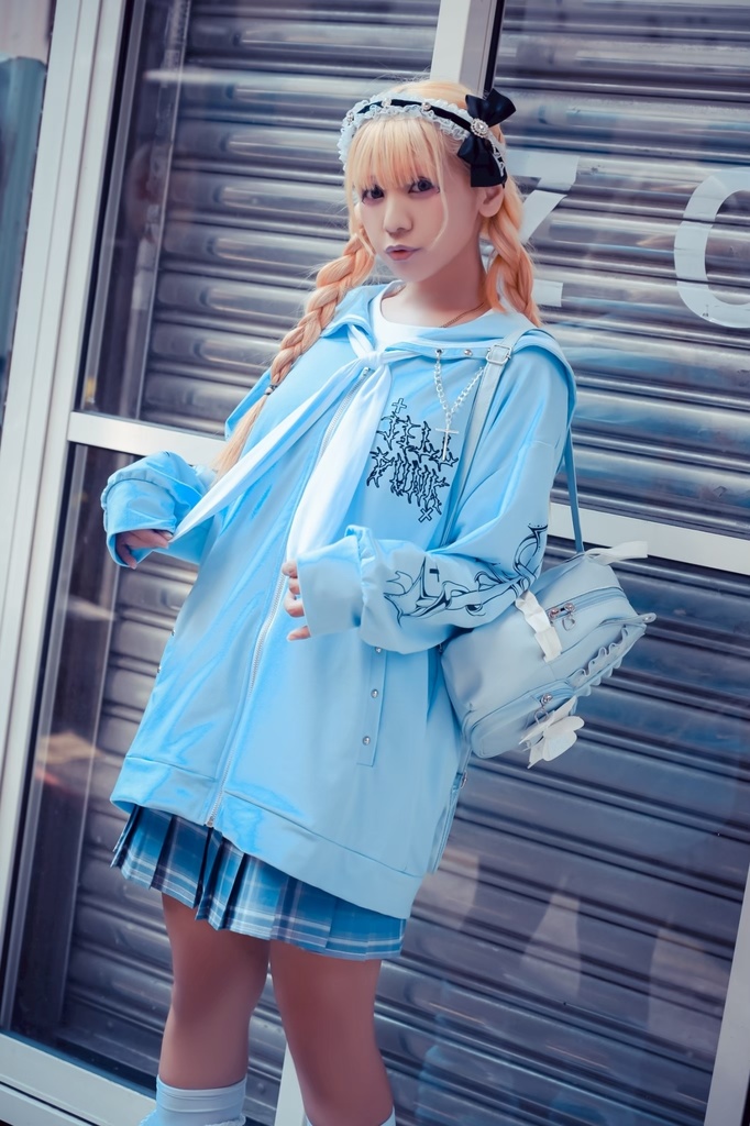 Jillpunk原宿 お宅 アニメ界隈 墮天領域 ラペルチェーン付き 水兵ネクタイ 刺繍入り ゆったり セーラー服長袖ジャケット オリジナルメンズ レディー おしゃれ 男女兼用ファッション秋葉系