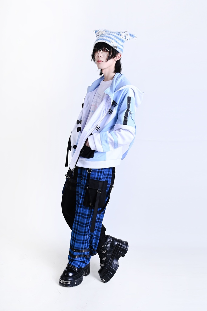 Jillpunk可愛い お宅界隈 アニメ 社交ネコ NEET 自宅警備員 刺繡入り バックルベルト付き ワークスペック ゆったり 猫耳フード付きジャケット ジップアップパーカー オリジナル メンズ レディーズ おしゃれ 秋葉系