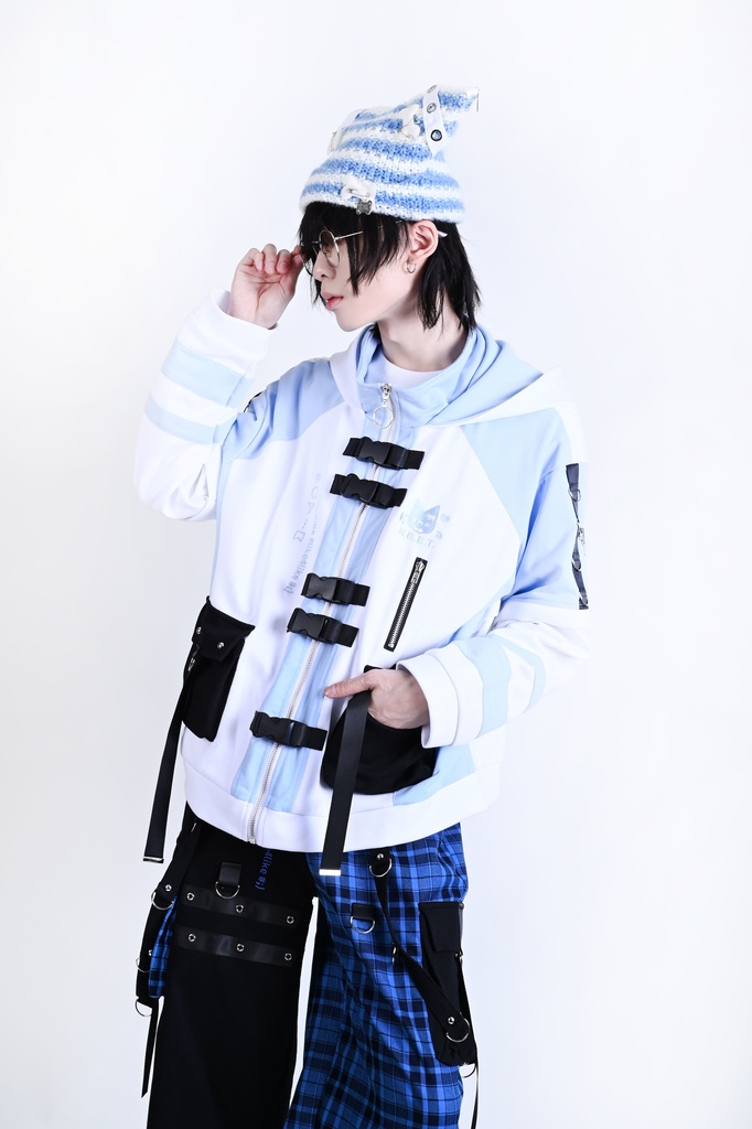 Jillpunk可愛い お宅界隈 アニメ 社交ネコ NEET 自宅警備員 刺繡入り バックルベルト付き ワークスペック ゆったり 猫耳フード付きジャケット ジップアップパーカー オリジナル メンズ レディーズ おしゃれ 秋葉系