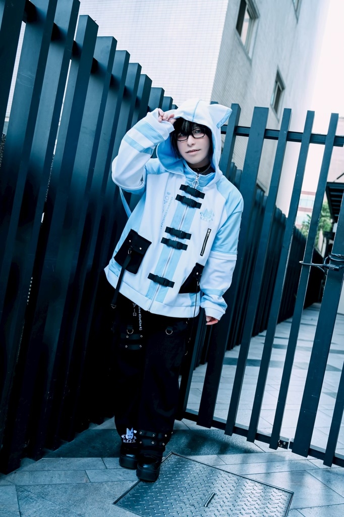 Jillpunk可愛い お宅界隈 アニメ 社交ネコ NEET 自宅警備員 刺繡入り バックルベルト付き ワークスペック ゆったり 猫耳フード付きジャケット ジップアップパーカー オリジナル メンズ レディーズ おしゃれ 秋葉系