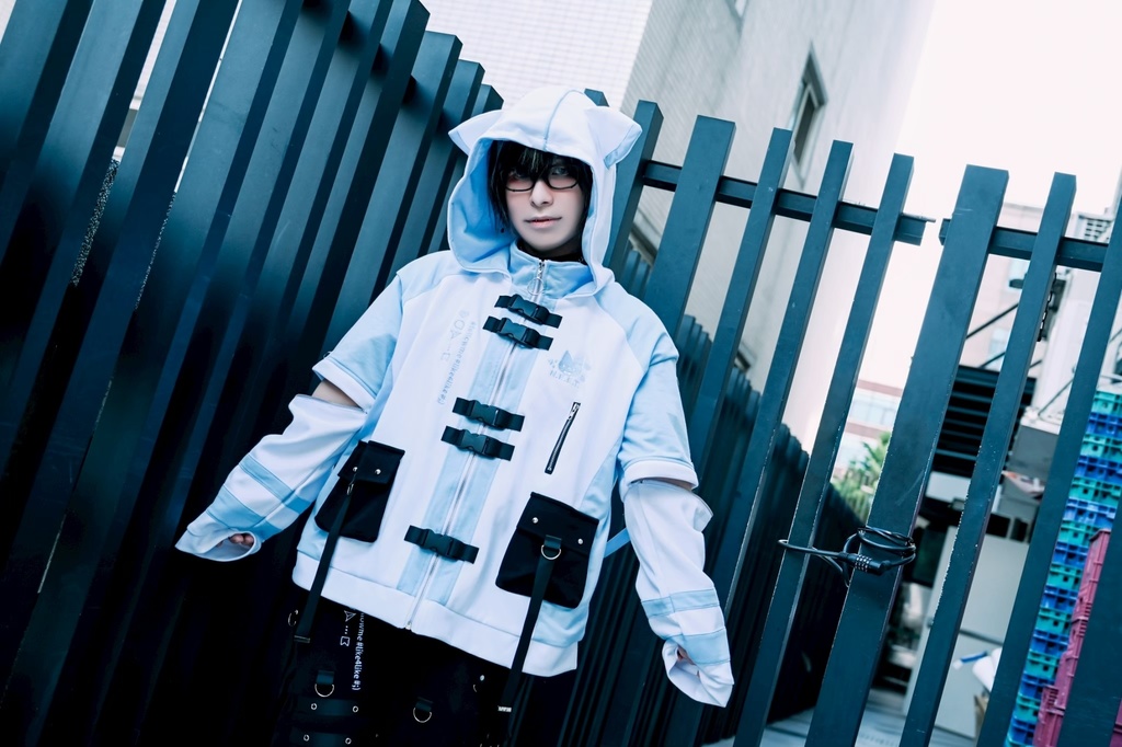 Jillpunk可愛い お宅界隈 アニメ 社交ネコ NEET 自宅警備員 刺繡入り バックルベルト付き ワークスペック ゆったり 猫耳フード付きジャケット ジップアップパーカー オリジナル メンズ レディーズ おしゃれ 秋葉系