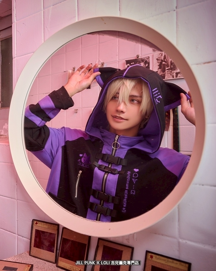 Jillpunk可愛い お宅界隈 アニメ 社交ネコ NEET 自宅警備員 刺繡入り バックルベルト付き ワークスペック ゆったり 猫耳フード付きジャケット ジップアップパーカー オリジナル メンズ レディーズ おしゃれ 秋葉系