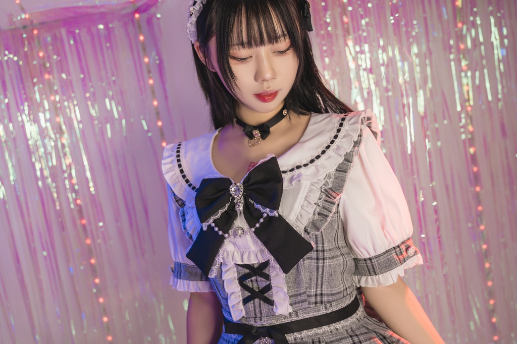 Jillpunk 量産型 地雷系 ロリータ アイドル スウィートハート リボン付き タータンチェック柄 セーラー服 フリルヘム 半袖シャツワンピースドレス オリジナル 姫系 可愛い おしゃれ ファッション萌え 秋葉原