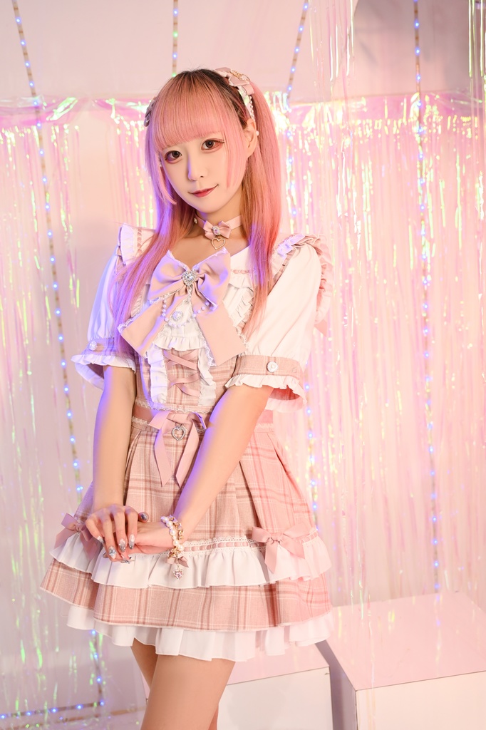 Jillpunk 量産型 地雷系 ロリータ アイドル スウィートハート リボン付き タータンチェック柄 セーラー服 フリルヘム 半袖シャツワンピースドレス オリジナル 姫系 可愛い おしゃれ ファッション萌え 秋葉原