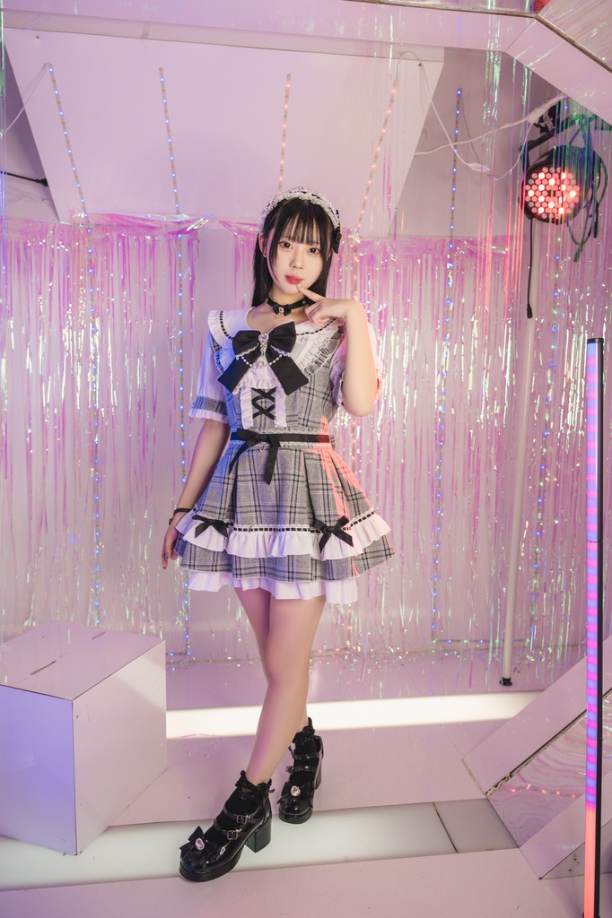 Jillpunk 量産型 地雷系 ロリータ アイドル スウィートハート リボン付き タータンチェック柄 セーラー服 フリルヘム 半袖シャツワンピースドレス オリジナル 姫系 可愛い おしゃれ ファッション萌え 秋葉原