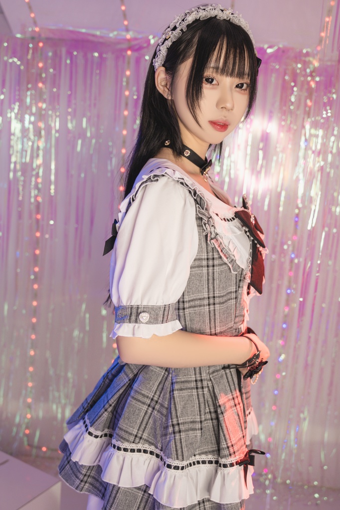 Jillpunk 量産型 地雷系 ロリータ アイドル スウィートハート リボン付き タータンチェック柄 セーラー服 フリルヘム 半袖シャツワンピースドレス オリジナル 姫系 可愛い おしゃれ ファッション萌え 秋葉原