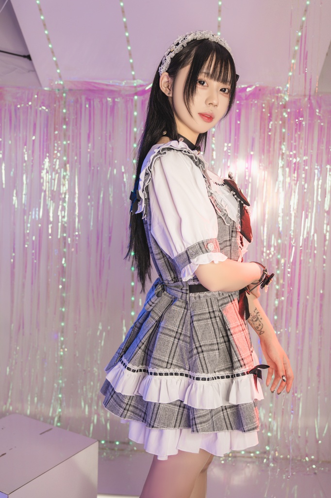 Jillpunk 量産型 地雷系 ロリータ アイドル スウィートハート リボン付き タータンチェック柄 セーラー服 フリルヘム 半袖シャツワンピースドレス オリジナル 姫系 可愛い おしゃれ ファッション萌え 秋葉原