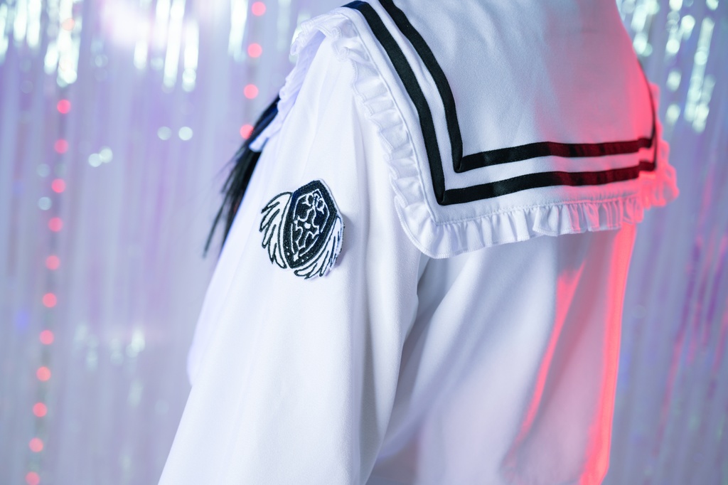 Jillpunk アニメ プレッピー 和洋折衷 ニ次コン 大天使学園 校章アームパッチ付き 長袖セーラー服 JK制服ワンピース オリジナルパンク メンズ レディース V系 和洋ミックス カッコいい おしゃれ