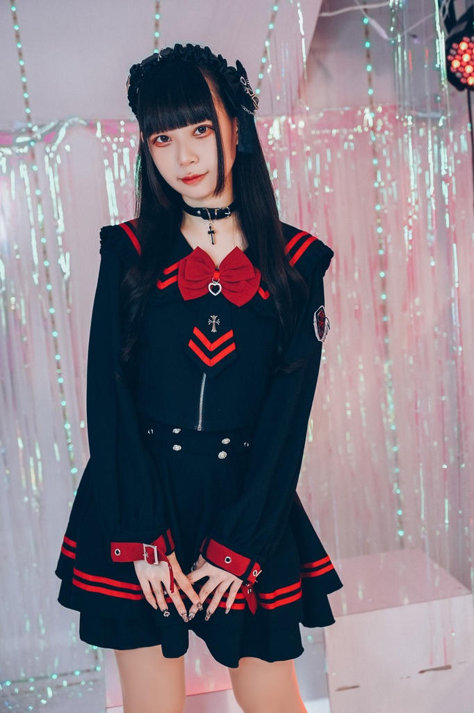 Jillpunk アニメ プレッピー 和洋折衷 ニ次コン 大天使学園 校章アームパッチ付き 長袖セーラー服 JK制服ワンピース オリジナルパンク メンズ レディース V系 和洋ミックス カッコいい おしゃれ