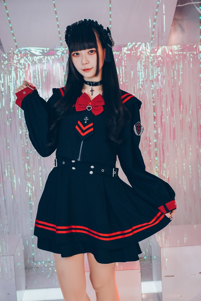 Jillpunk アニメ プレッピー 和洋折衷 ニ次コン 大天使学園 校章アームパッチ付き 長袖セーラー服 JK制服ワンピース オリジナルパンク メンズ レディース V系 和洋ミックス カッコいい おしゃれ