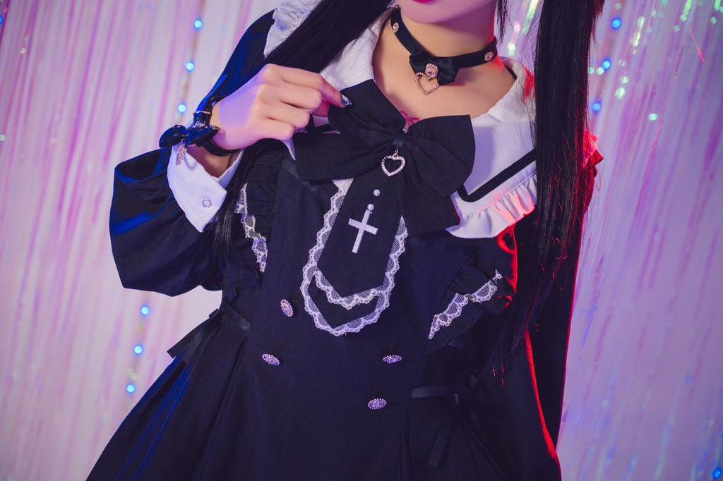 Jillpunk 量産型 ゆめかわ ロリータ ゴシック聖詩 ネクタイ付き ダブルブレストドレス フリルヘム 長袖シャツワンピース+ショートパンツ セット オリジナル 姫系 可愛い おしゃれ ファッション萌え 秋葉原