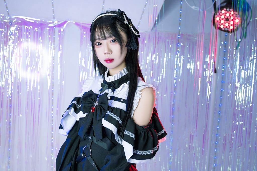 Jillpunk 地雷系 ダーク ゴシックロリータ 狂詩曲 ハーネス リボン付き 肩出し フリルヘム 長袖ワンピースドレス オリジナル 姫系 可愛い おしゃれ ファッション萌え 秋葉原