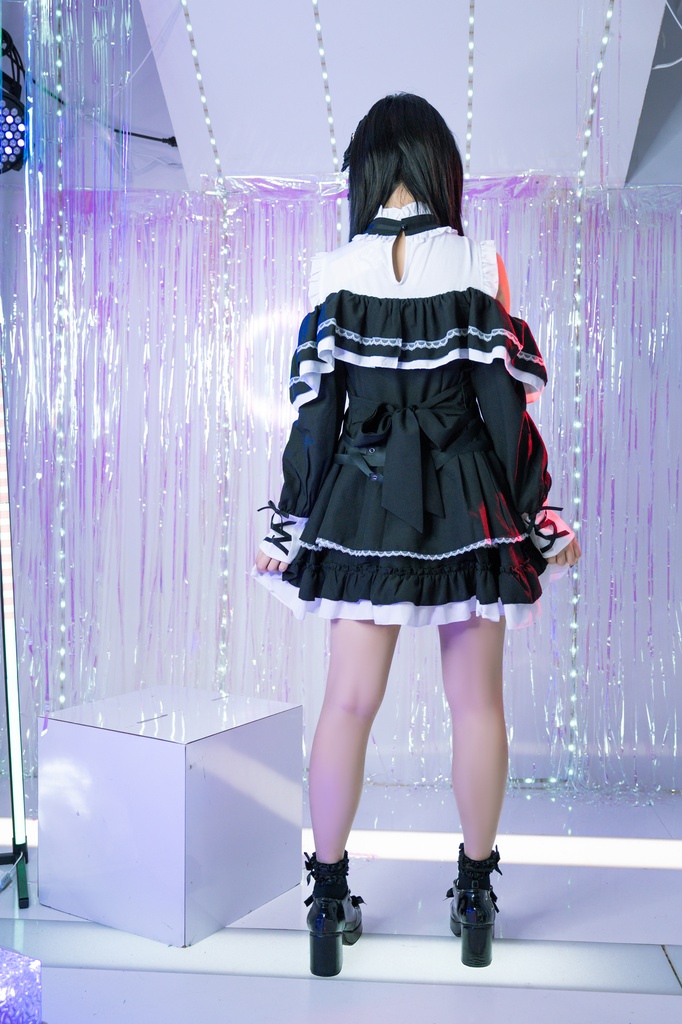 Jillpunk 地雷系 ダーク ゴシックロリータ 狂詩曲 ハーネス リボン付き 肩出し フリルヘム 長袖ワンピースドレス オリジナル 姫系 可愛い おしゃれ ファッション萌え 秋葉原