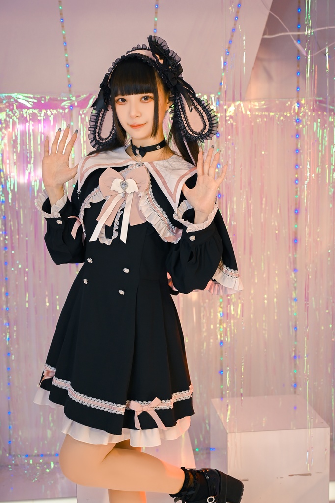 Jillpunk アニメ界隈 ゆめかわ ロリータ 恋愛魔法陣 丸襟 リボン付き フリル 長袖ワンピース+刺繍入りケープ ドレスセット2点 オリジナル 可愛い おしゃれ ファッション萌え 秋葉原