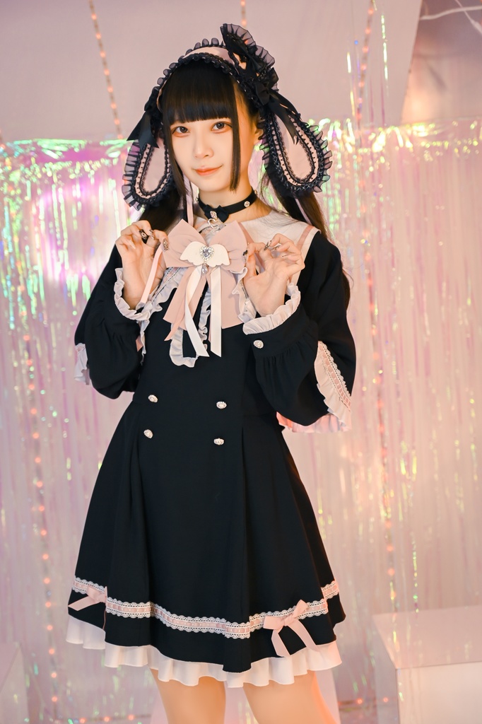 Jillpunk アニメ界隈 ゆめかわ ロリータ 恋愛魔法陣 丸襟 リボン付き フリル 長袖ワンピース+刺繍入りケープ ドレスセット2点 オリジナル 可愛い おしゃれ ファッション萌え 秋葉原