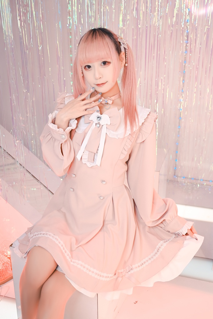 Jillpunk アニメ界隈 ゆめかわ ロリータ 恋愛魔法陣 丸襟 リボン付き フリル 長袖ワンピース+刺繍入りケープ ドレスセット2点 オリジナル 可愛い おしゃれ ファッション萌え 秋葉原