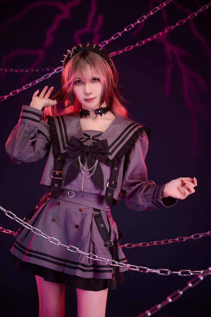 Jillpunk プレッピー ダークガーリー 地雷系 量産型 和洋折衷 ナイトメアスィート 蝶ネクタイ付き ショート丈学院セーラー服 ハイウェストスカート JK制服セット2点 オリジナル レディース 和洋ミックス カッコいい おしゃれ サブカル