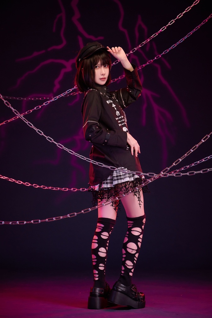 Jillpunk 王道パンク V系 ロック ヘヴィメタル バンギャ 亡霊ポロローグ クロスチャーム チェーンネクタイ付き 取り外し可能な袖 2WAYドレスシャツ メンズ レディーズ おしゃれ男女兼用カッコいい ファッション