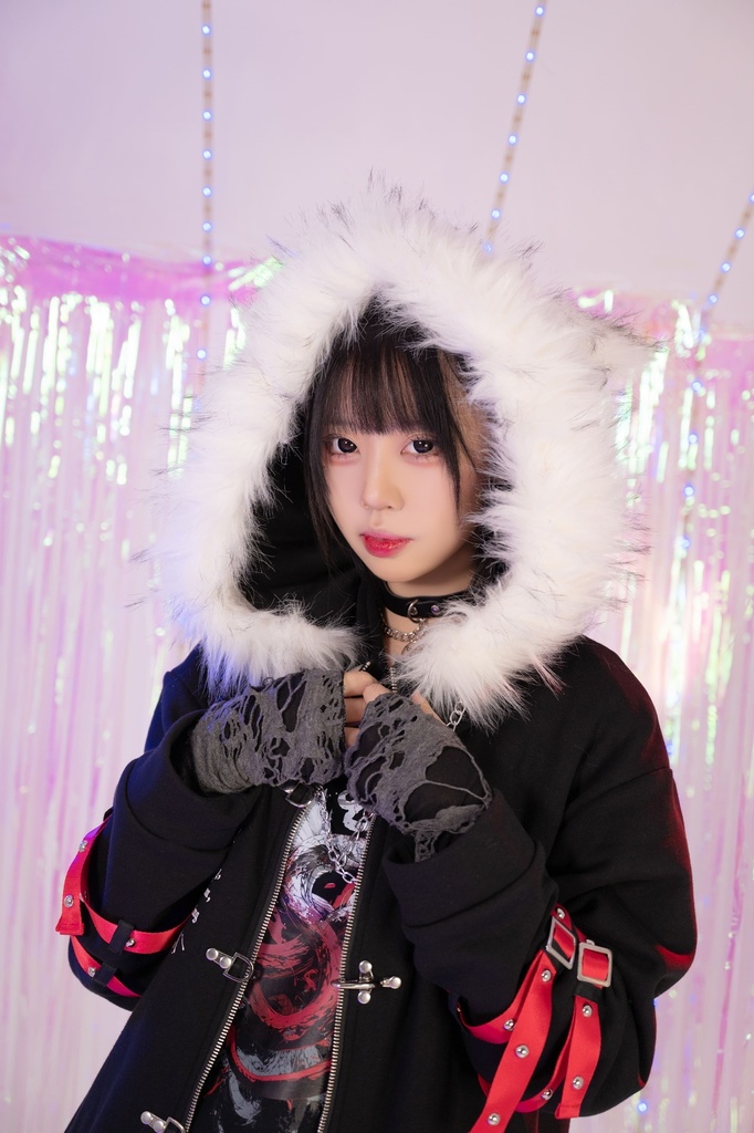 Jillpunkパンクマニッシュ 兄系 バンギャ 星座シリーズ レオ・レゾナンス 獅子座 フェイクファー付き 猫耳 キルティング ファイヤーマンフック ロング丈長袖パーカーコート フード付きジャケット オリジナル メンズ レディー